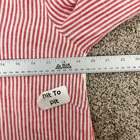 Ali Miles Womens S Coastal Vacation Preppy Nautical Wire Collar Tunic Top Linen - Picture 11 of 13